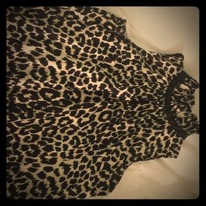 Silk XL Leopard Print Women’s Blouse